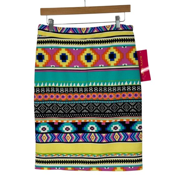 Sunny Leigh Womens Multicolor Aztec Print Skirt Size S - Picture 1 of 6